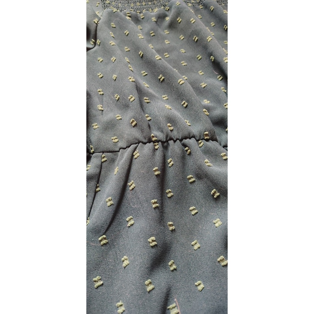 Bloomchick 22-24 Raised Embroidered Print Pocket Layered Hem Dress Green Pockets - Picture 11 of 11